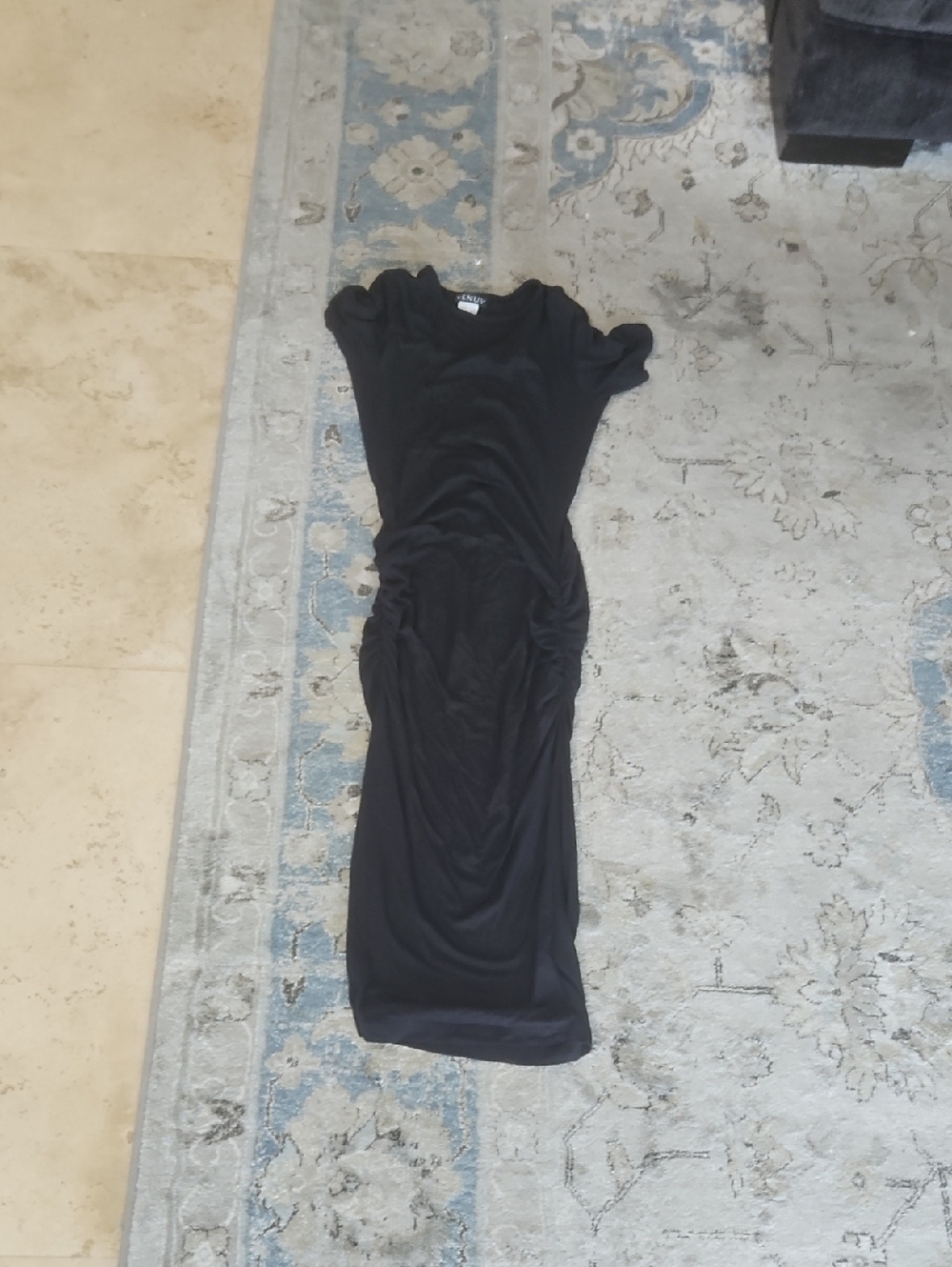 Venus Black Women's Ruched Midi Dress